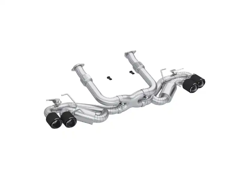 MBRP Armor Pro 3" Dual Cat-Back Exhaust System w/ 4.5" Carbon Fiber Quad Tips, Quad Split Rear Exit :: 2020-2026 Corvette w/AFM Simulators Certified