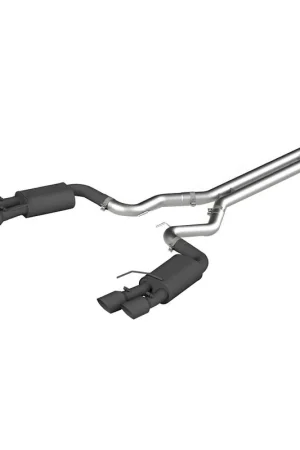 Brand New MBRP Armor BLK Street 3" Cat-Back Exhaust System w/ 4" Quad Black Coated Tips :: 2018-2023 Ford Mustang GT w/ Non-Active Exhaust