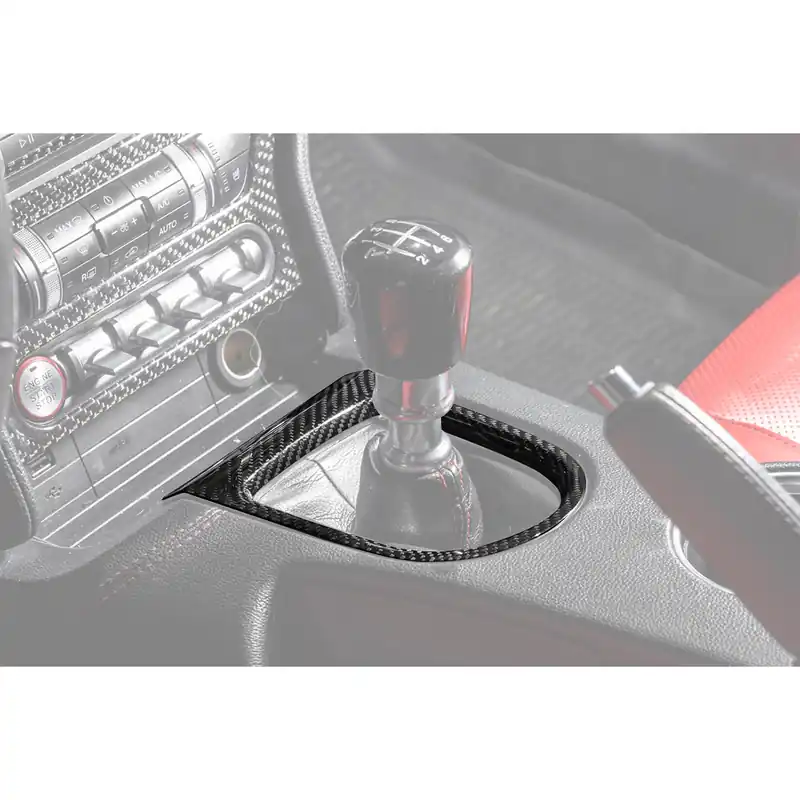 Seasonal Sale S550 Mustang Gear Shift Panel Cover, Carbon Fiber :: 2015-2023 Manual Ford Mustang
