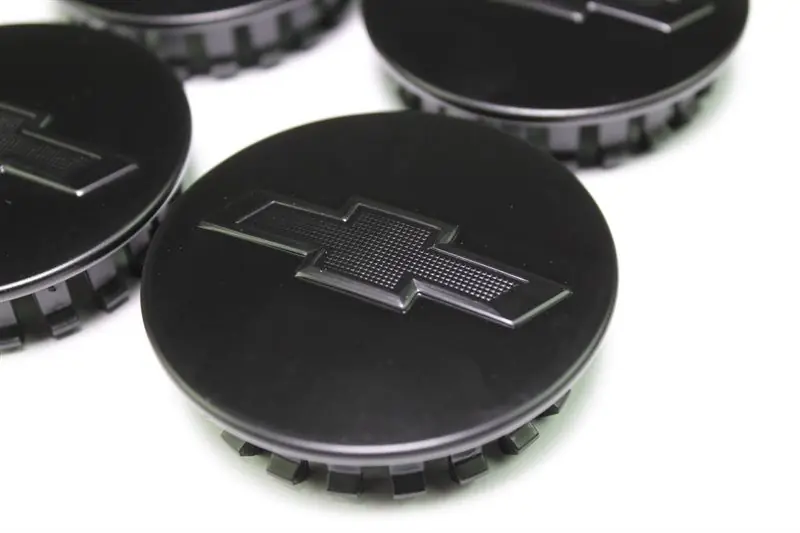Chevrolet Satin Black Wheel Center Caps w/Bowtie Logo, Set of 4 :: 2016-2024 Camaro Worldwide Shipping