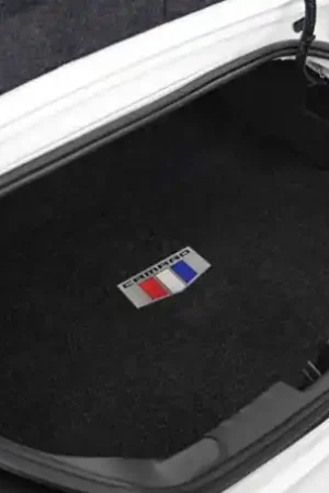 One Day Deal Lloyd Ultimat Trunk Mat, Black Mat w/ Camaro Shield Logo :: 2016-2024 Camaro Coupe