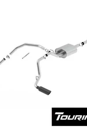 Borla 2.75" Touring Cat-Back Single Exhaust w/ Dual Side Exit, 4" Black Chrome Tips :: 2014-2018 Silverado & GMC Sierra 1500 5.3L Extended Cab Standard Bed, Crew Cab Short Bed Fan Favorite